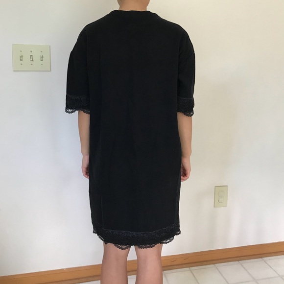 Zara black sweater dress with lace trim, XS - Picture 2 of 5